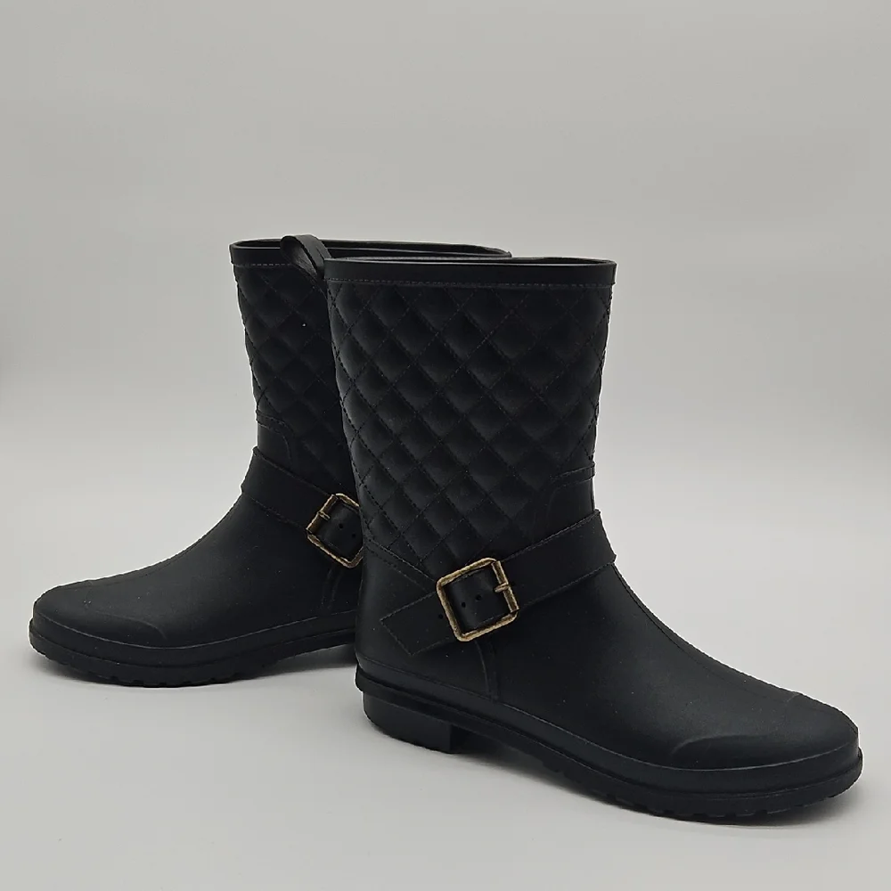 Capelli of New York Black Quilted Rain Boots
